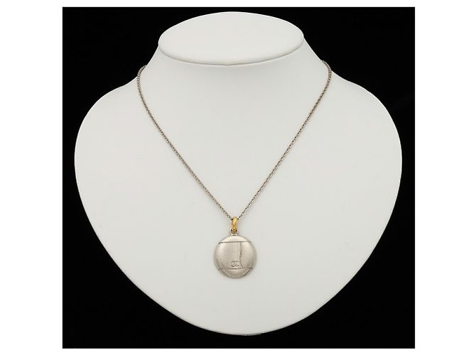 Collana con catena e placca tonda Chanel Coco Mark - vista 7