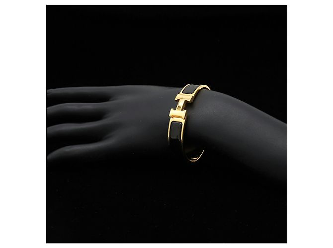 Hermès Hermes Clic H PM Armband Schwarz Golden - Ansicht 7