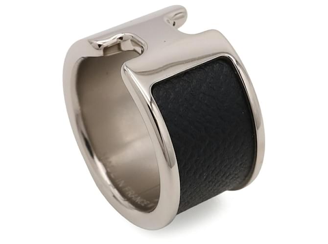 Ring Anillo tipo banda Hermès Olympe GM Negro Plata - vista 3