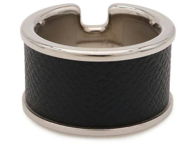 Ring Anillo tipo banda Hermès Olympe GM Negro Plata - vista 4