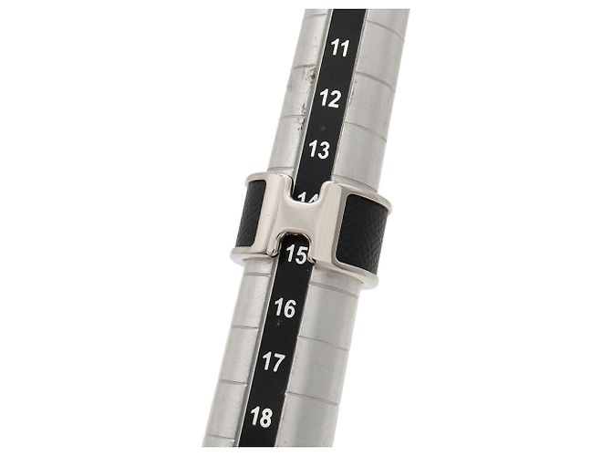 Ring Anillo tipo banda Hermès Olympe GM Negro Plata - vista 6
