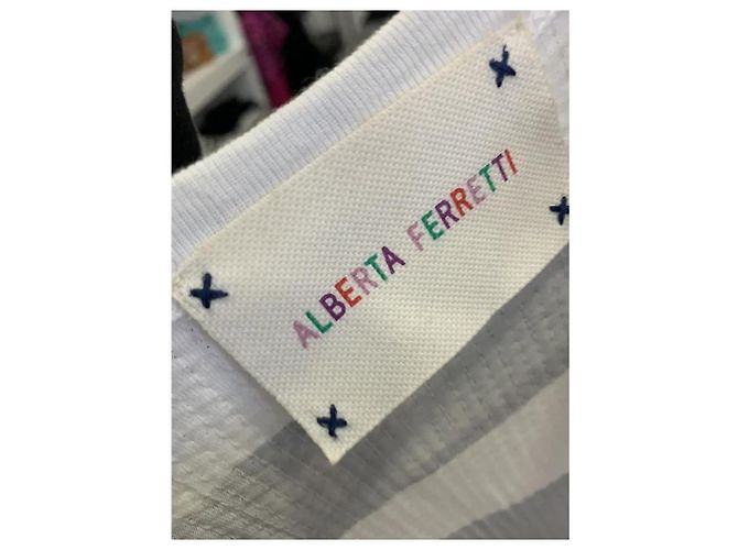 Alberta Ferretti camiseta de rayas con lentejuelas 'Tomorrow' Blanco Azul Multicolor Azul marino - vista 3