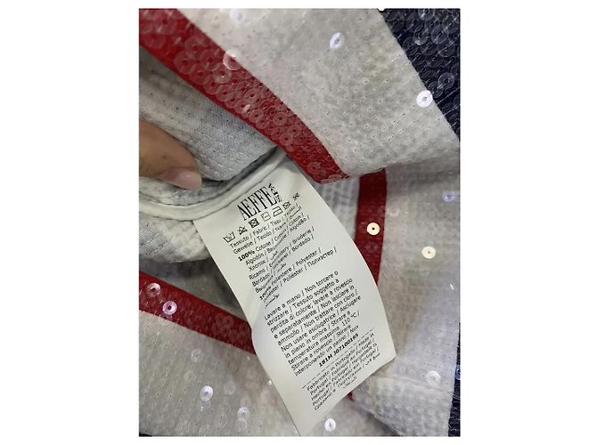 Alberta Ferretti camiseta de rayas con lentejuelas 'Tomorrow' Blanco Azul Multicolor Azul marino - vista 5