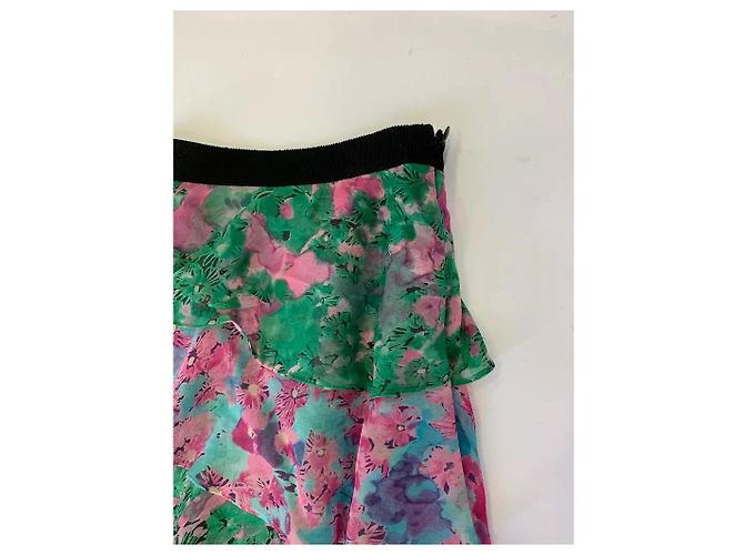 Autre Marque Gryphon New York Minifalda con volantes estampado floral Rosa Azul Verde Púrpura - vista 2
