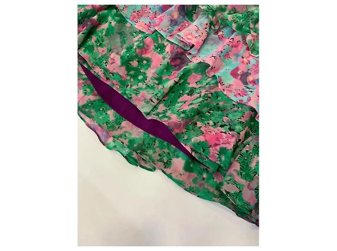 Autre Marque Gryphon New York Minifalda con volantes estampado floral Rosa Azul Verde Púrpura - vista 3