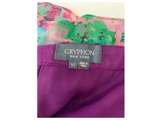 Autre Marque Gryphon New York Minifalda con volantes estampado floral Rosa Azul Verde Púrpura - vista 5