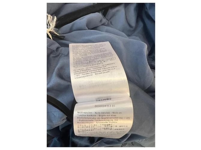 Valentino Garavani Langes Kleid aus Seide und Samt in Marineblau mit Vogelmuster - Ansicht 12