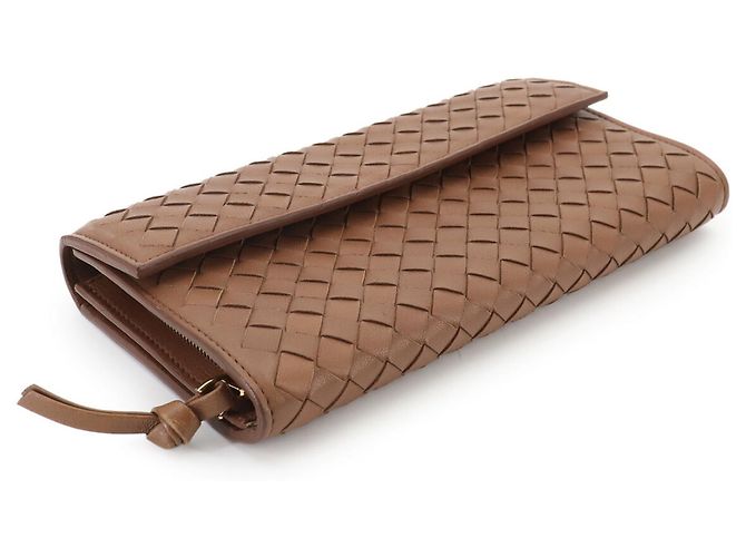 Bottega Veneta Intrecciato Brauner Bi-fold Long Wallet - Ansicht 4