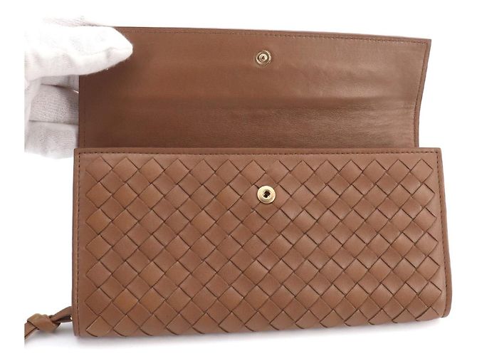 Bottega Veneta Intrecciato Brauner Bi-fold Long Wallet - Ansicht 6