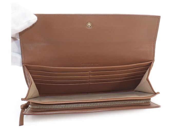 Bottega Veneta Intrecciato Brauner Bi-fold Long Wallet - Ansicht 7