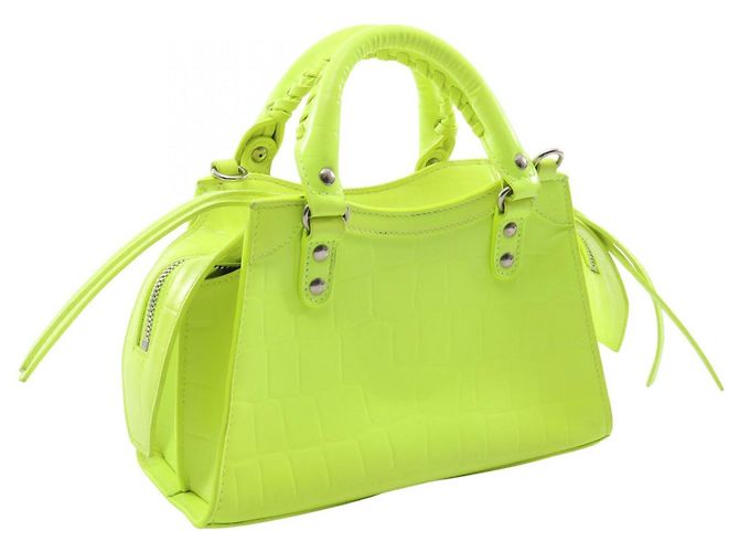 Borsa a 2 vie Balenciaga Neo Class City Mini Neon Color Giallo - vista 2