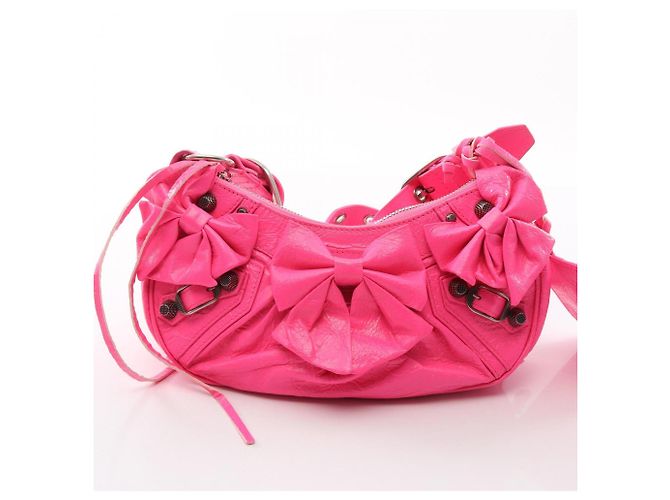 Borsa a tracolla Balenciaga LE CAGOLE XS Ribbon Rosa - vista 7