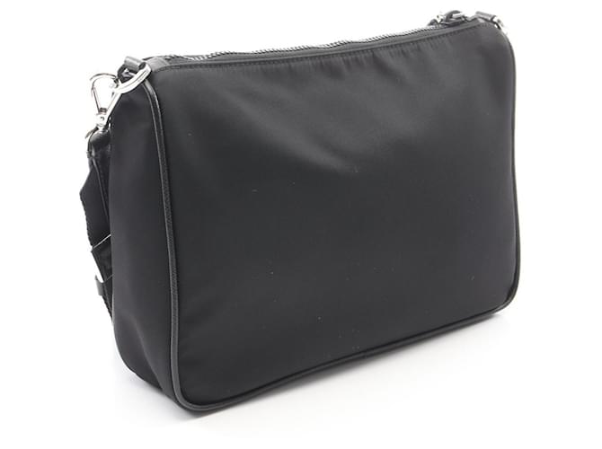 Saffiano Borsa a Spalla in Re-Nylon Prada Nero - vista 2
