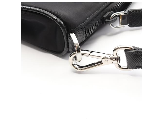 Saffiano Borsa a Spalla in Re-Nylon Prada Nero - vista 6