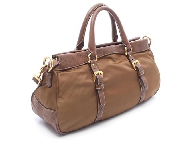 Borsa 2-Way TESSUTO+VIT.DAI Prada Marrone - vista 2