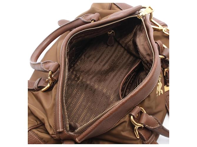 Borsa 2-Way TESSUTO+VIT.DAI Prada Marrone - vista 3