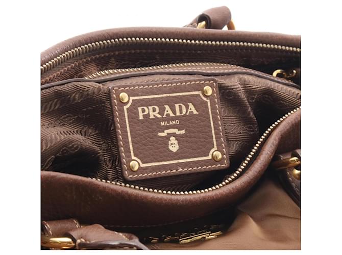 Borsa 2-Way TESSUTO+VIT.DAI Prada Marrone - vista 4