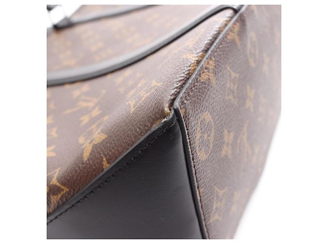 Tote Weekend PM Louis Vuitton Monogram Macassar Marrone Nero - vista 5