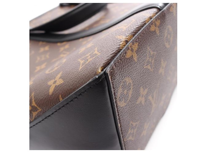 Tote Weekend PM Louis Vuitton Monogram Macassar Marrone Nero - vista 6