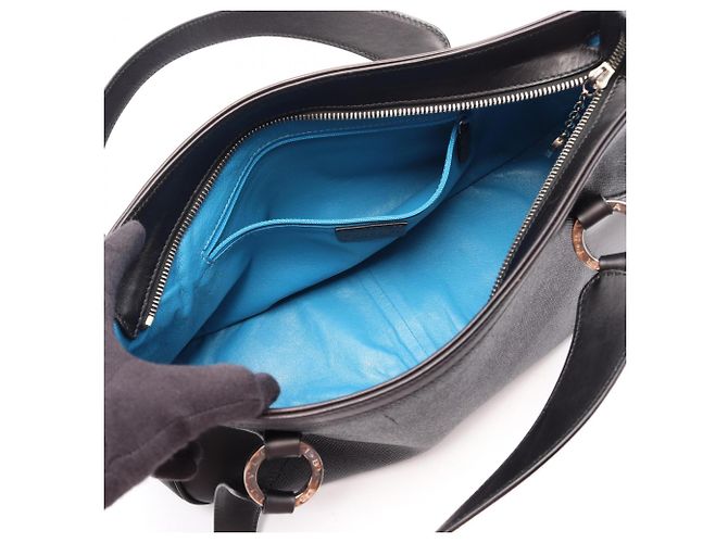 Bulgari Borsa a mano in pelle nera Bvlgari Nero - vista 3