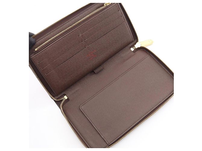 Cartera larga Louis Vuitton Zippy Organizer Damier Ebene Castaño - vista 3