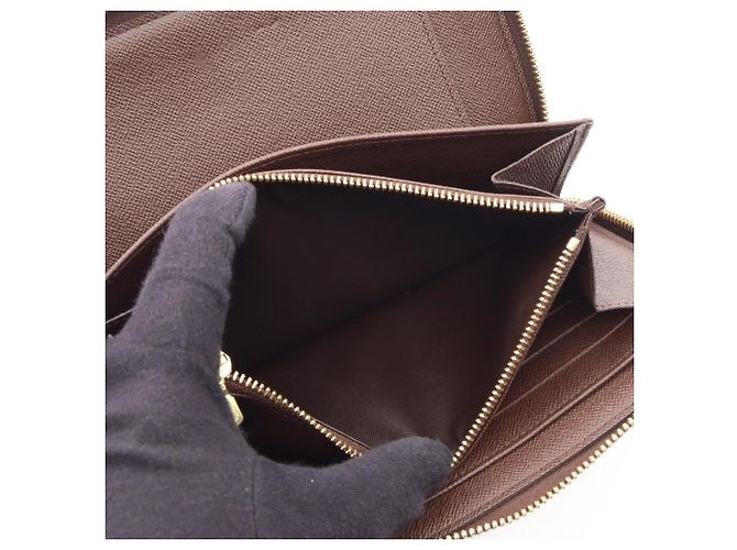 Cartera larga Louis Vuitton Zippy Organizer Damier Ebene Castaño - vista 8