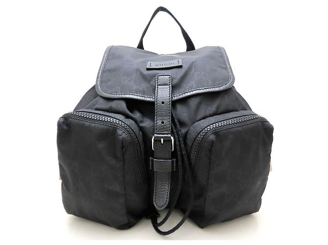 Zaino Gucci 510343 in nylon nero e pelle - vista 2