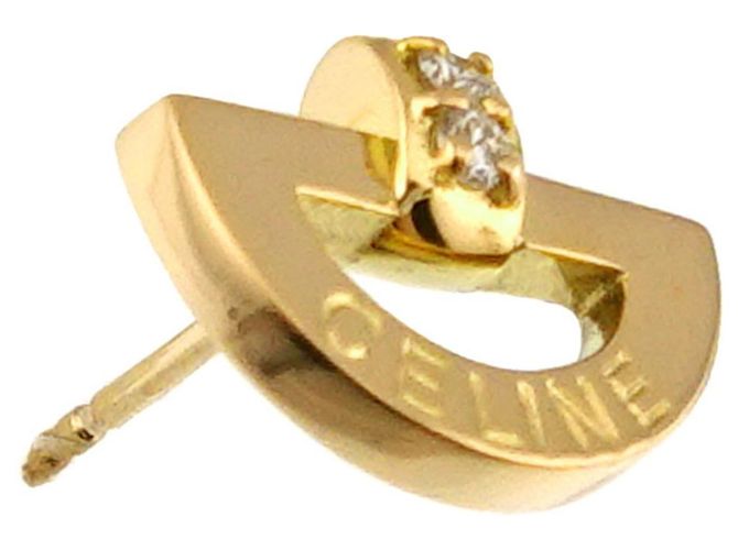 Céline Orecchini a lobo Celine Diamond 0.03ct in oro giallo 18K - vista 2