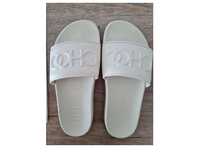 Sandali Jimmy Choo Azari in pelle ecru Bianco - vista 2