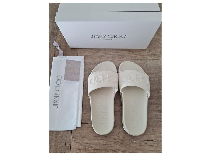 Sandali Jimmy Choo Azari in pelle ecru Bianco - vista 3