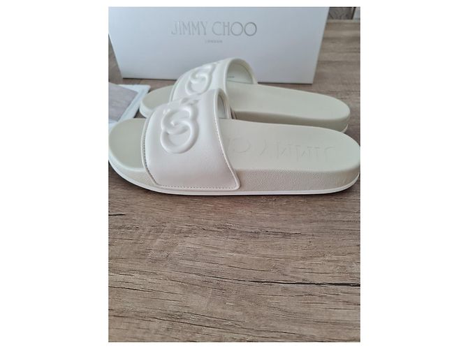 Sandali Jimmy Choo Azari in pelle ecru Bianco - vista 4