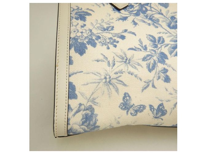 Borsa Tote Gucci Herbarium GG Ribbon Blu Crudo - vista 11