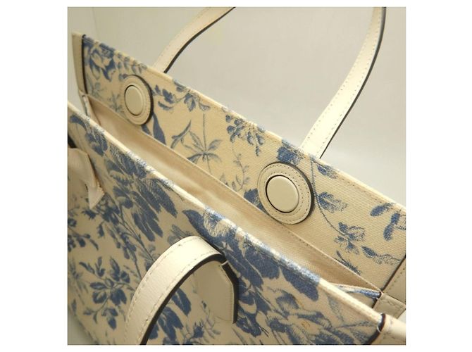 Borsa Tote Gucci Herbarium GG Ribbon Blu Crudo - vista 15