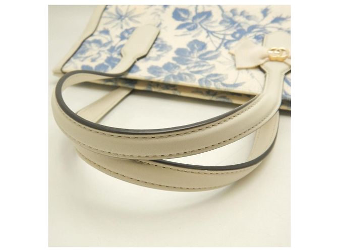 Borsa Tote Gucci Herbarium GG Ribbon Blu Crudo - vista 7