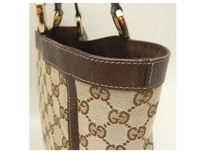 Borsa Tote Gucci Abbey marrone in tela GG e pelle - vista 10