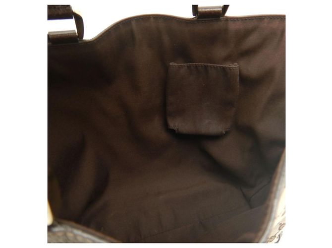 Borsa Tote Gucci Abbey marrone in tela GG e pelle - vista 13