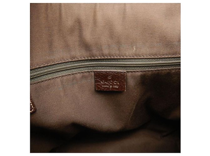 Borsa Tote Gucci Abbey marrone in tela GG e pelle - vista 14