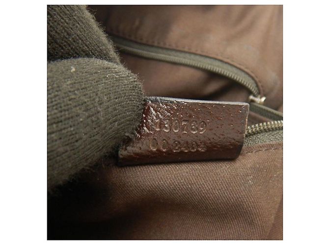 Borsa Tote Gucci Abbey marrone in tela GG e pelle - vista 17
