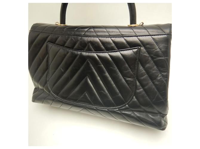 Borsa Chanel Coco Handle Large V-Stitch Nero - vista 11