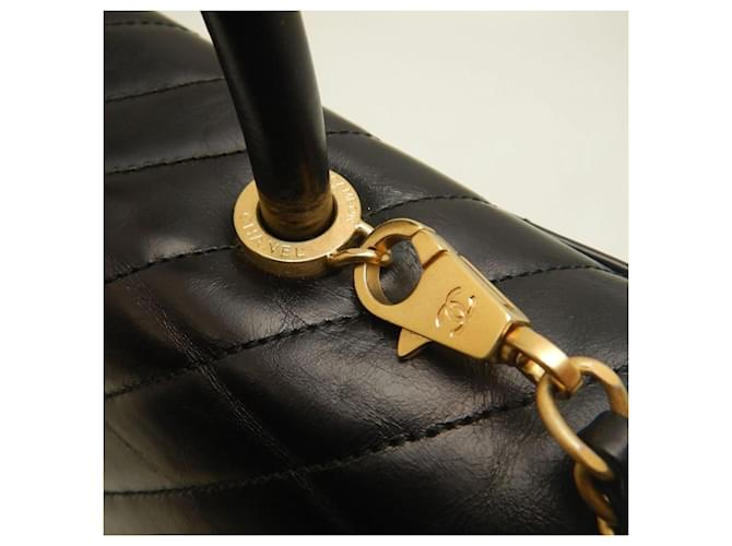 Borsa Chanel Coco Handle Large V-Stitch Nero - vista 13