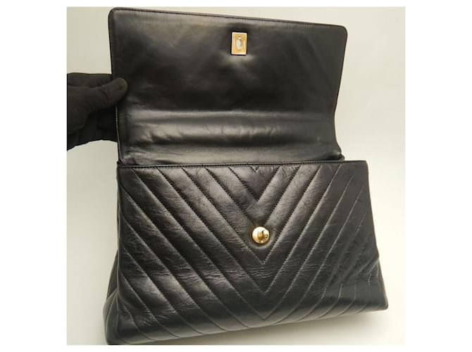 Borsa Chanel Coco Handle Large V-Stitch Nero - vista 5