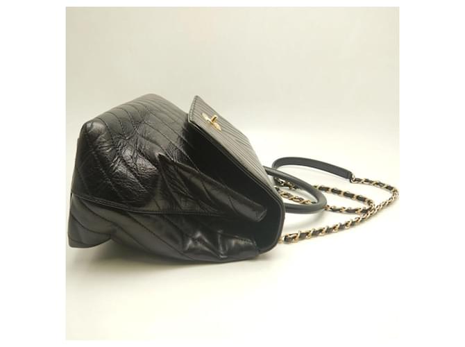 Borsa Chanel Coco Handle Large V-Stitch Nero - vista 7
