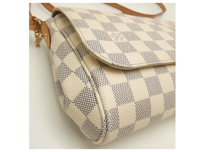 Borsa a tracolla Louis Vuitton Damier Azur Favorite MM Blu - vista 13