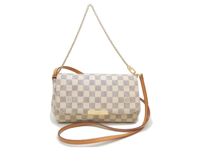 Borsa a tracolla Louis Vuitton Damier Azur Favorite MM Blu - vista 2
