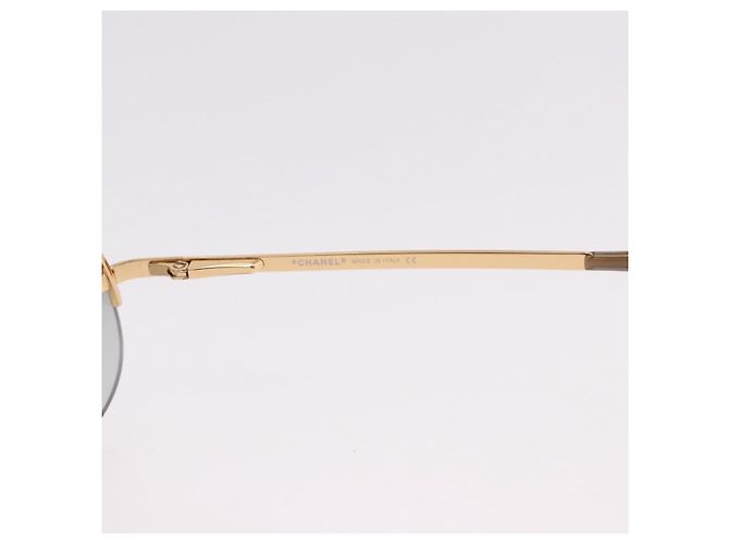 CHANEL Sonnenbrille Rimless CC Metall Grau CC Auth am12112M Braun - Ansicht 12