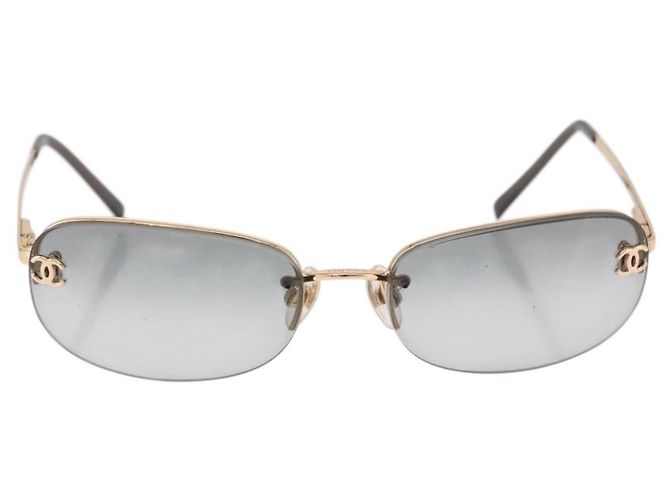 CHANEL Sonnenbrille Rimless CC Metall Grau CC Auth am12112M Braun - Ansicht 2