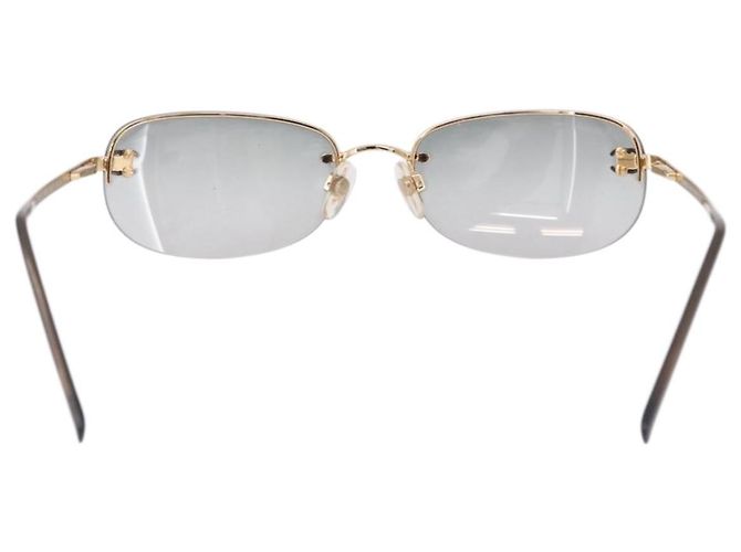 CHANEL Sonnenbrille Rimless CC Metall Grau CC Auth am12112M Braun - Ansicht 3