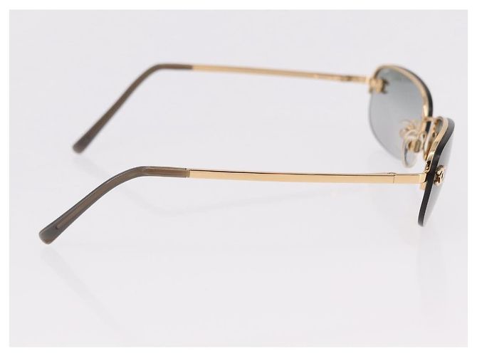 CHANEL Sonnenbrille Rimless CC Metall Grau CC Auth am12112M Braun - Ansicht 6