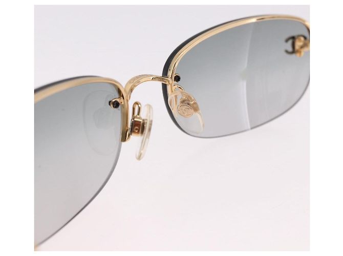 CHANEL Sonnenbrille Rimless CC Metall Grau CC Auth am12112M Braun - Ansicht 8