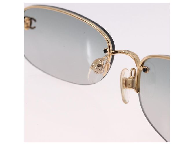 CHANEL Sonnenbrille Rimless CC Metall Grau CC Auth am12112M Braun - Ansicht 9